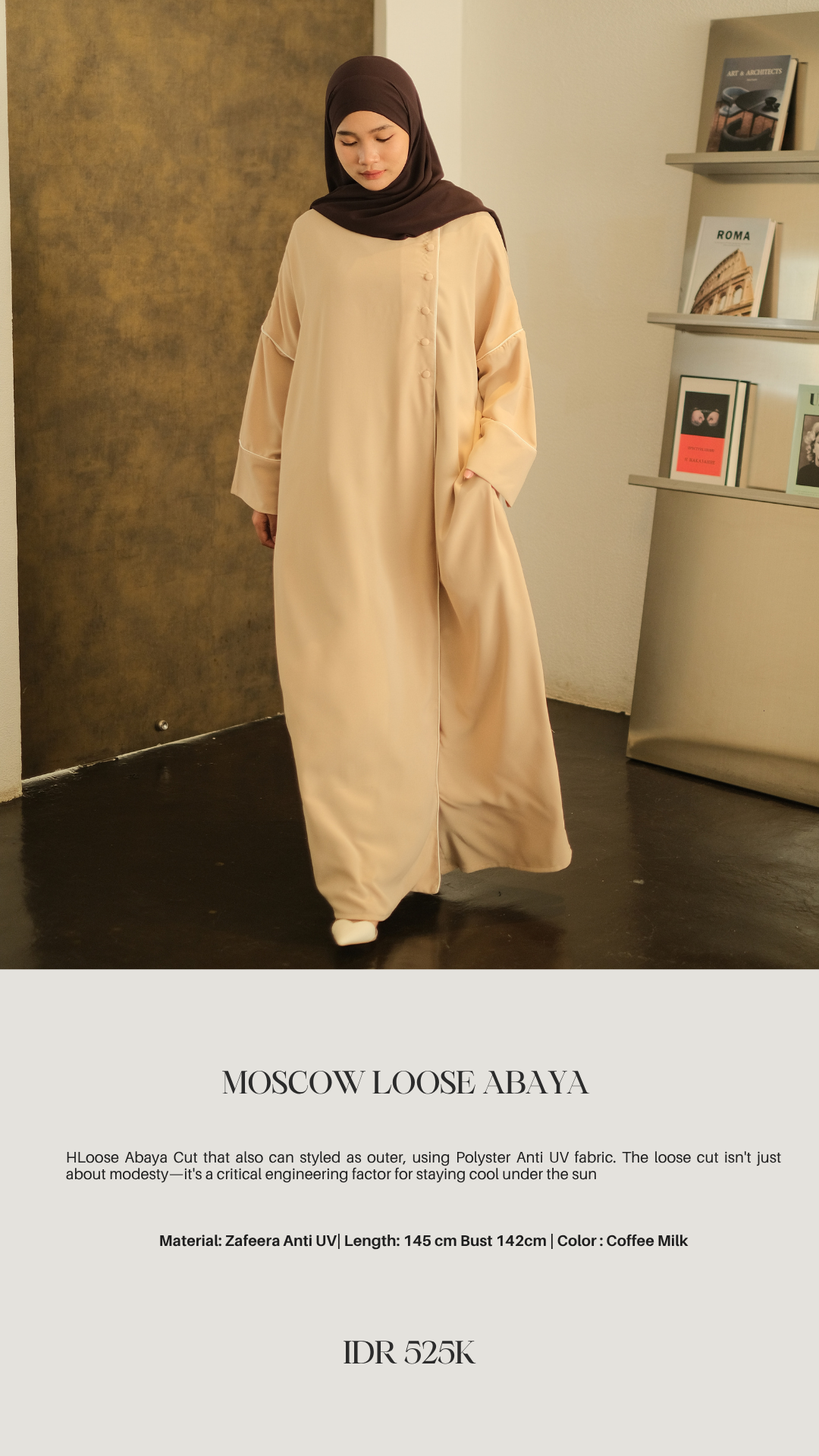 Ghaniea-Zafeera Moscow Loose Abaya Premium