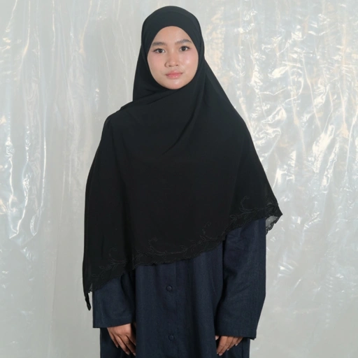 Ghaniea Heritage-Khimar SULAM Sulthan Bandana Sulam Soft Cotton Arabian Texture dan Flowy Arabian Texture