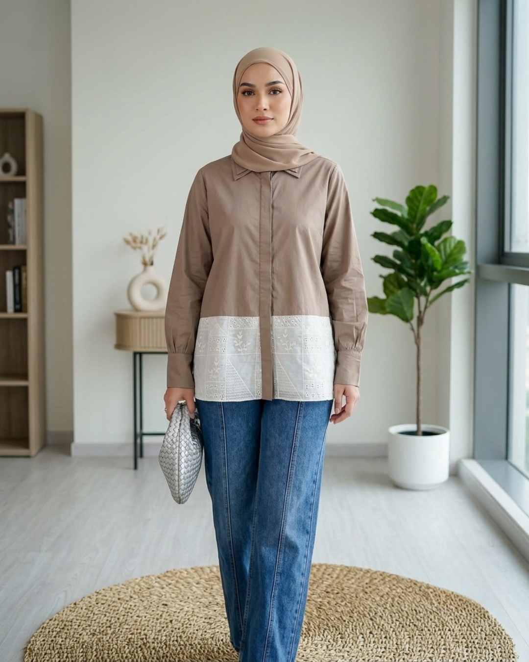 SARALACE KENNY SHIRT PECAN