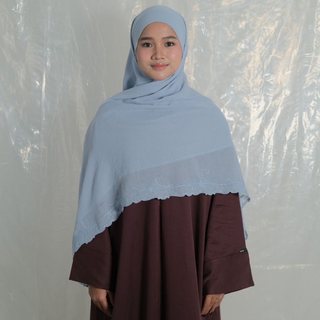 Ghaniea Heritage-Khimar SULAM Sulthan Bandana Sulam Soft Cotton Arabian Texture dan Flowy Arabian Texture