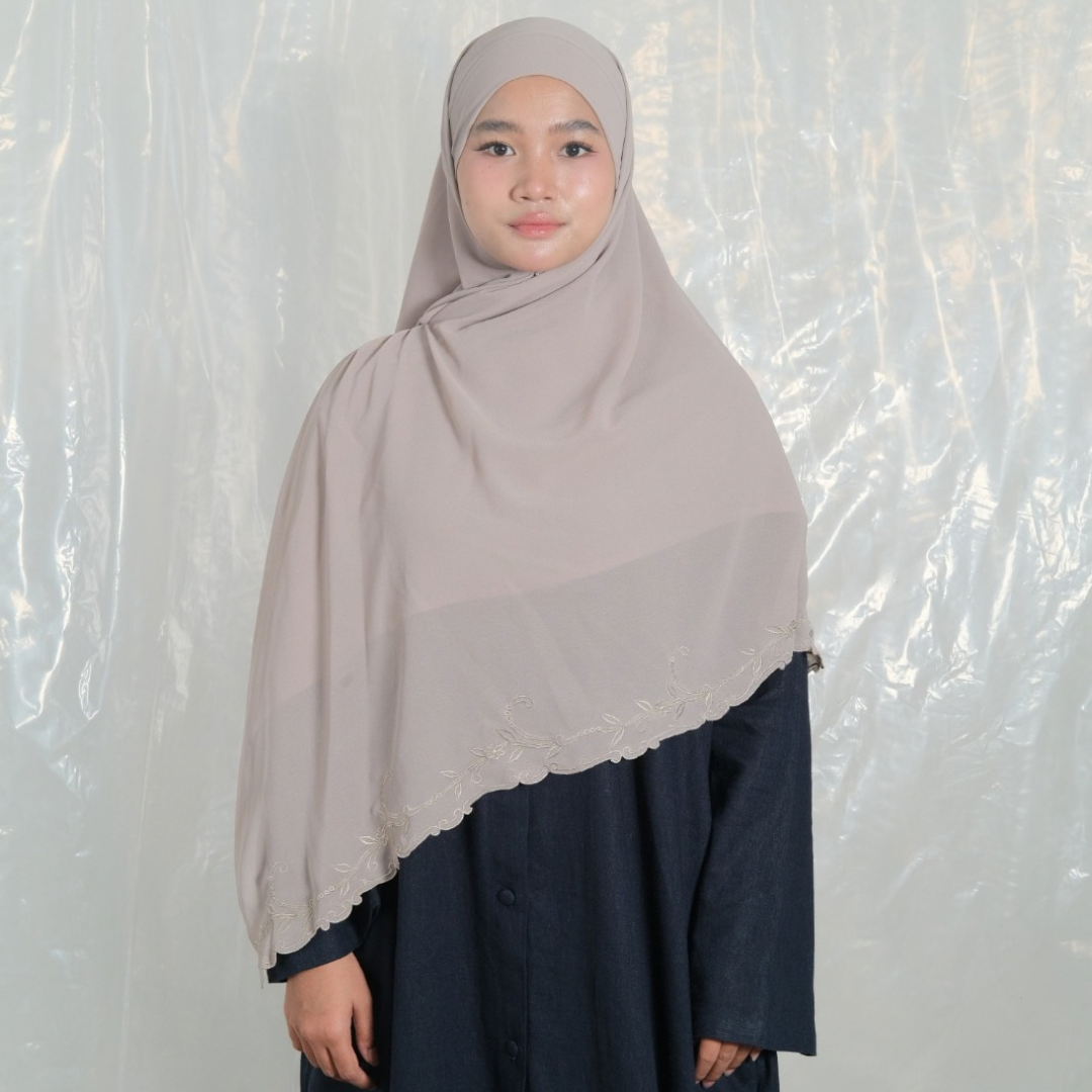Ghaniea Heritage-Khimar SULAM Sulthan Bandana Sulam Soft Cotton Arabian Texture dan Flowy Arabian Texture