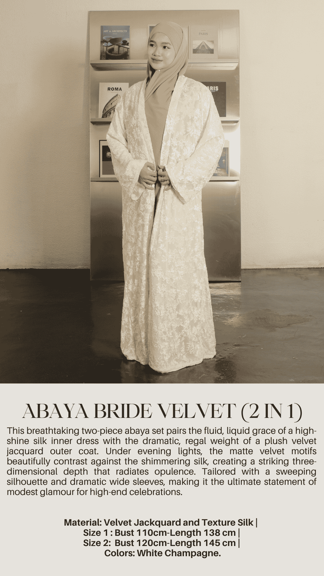 GHANIEA-Abaya bride velvet (2 in 1)