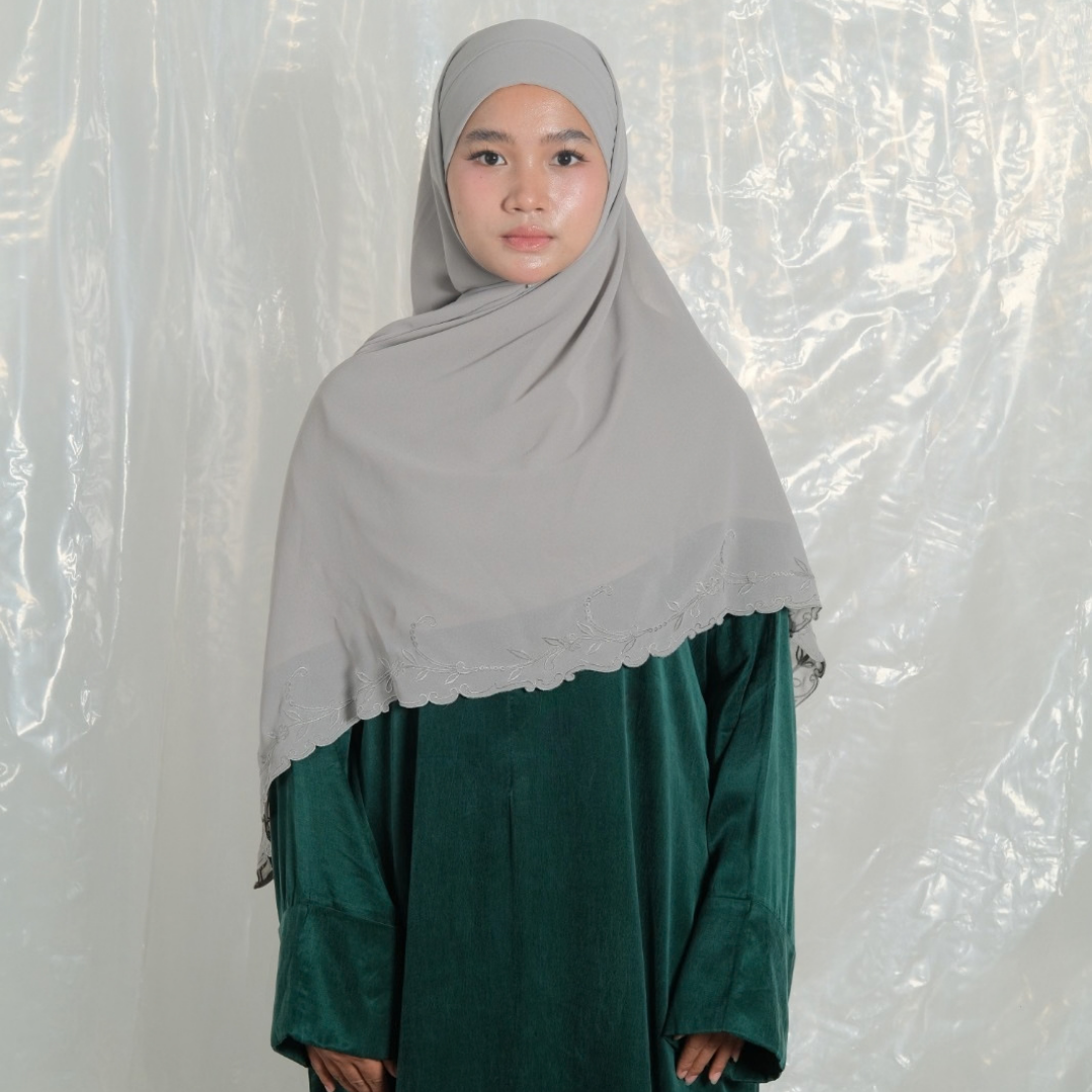 Ghaniea Heritage-Khimar SULAM Sulthan Bandana Sulam Soft Cotton Arabian Texture dan Flowy Arabian Texture