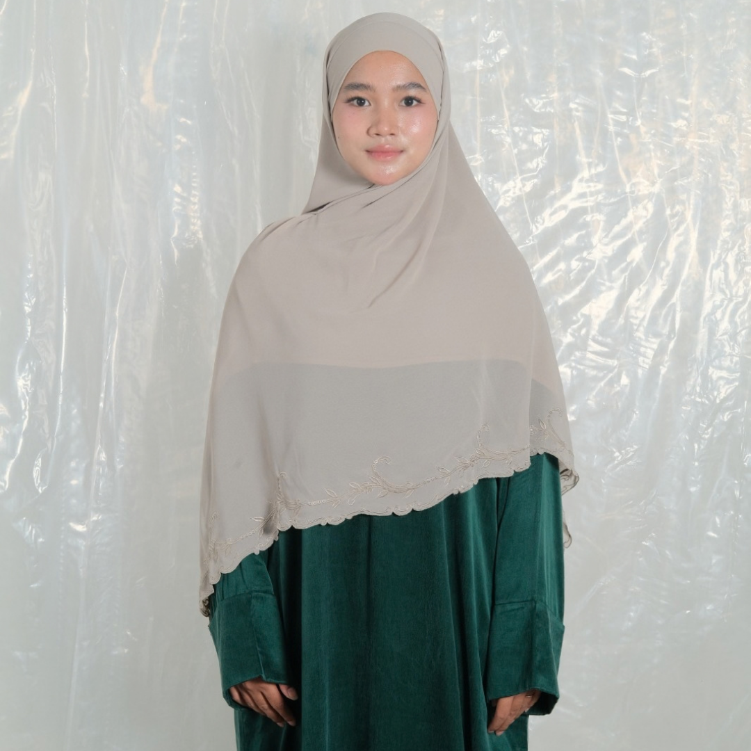 Ghaniea Heritage-Khimar SULAM Sulthan Bandana Sulam Soft Cotton Arabian Texture dan Flowy Arabian Texture
