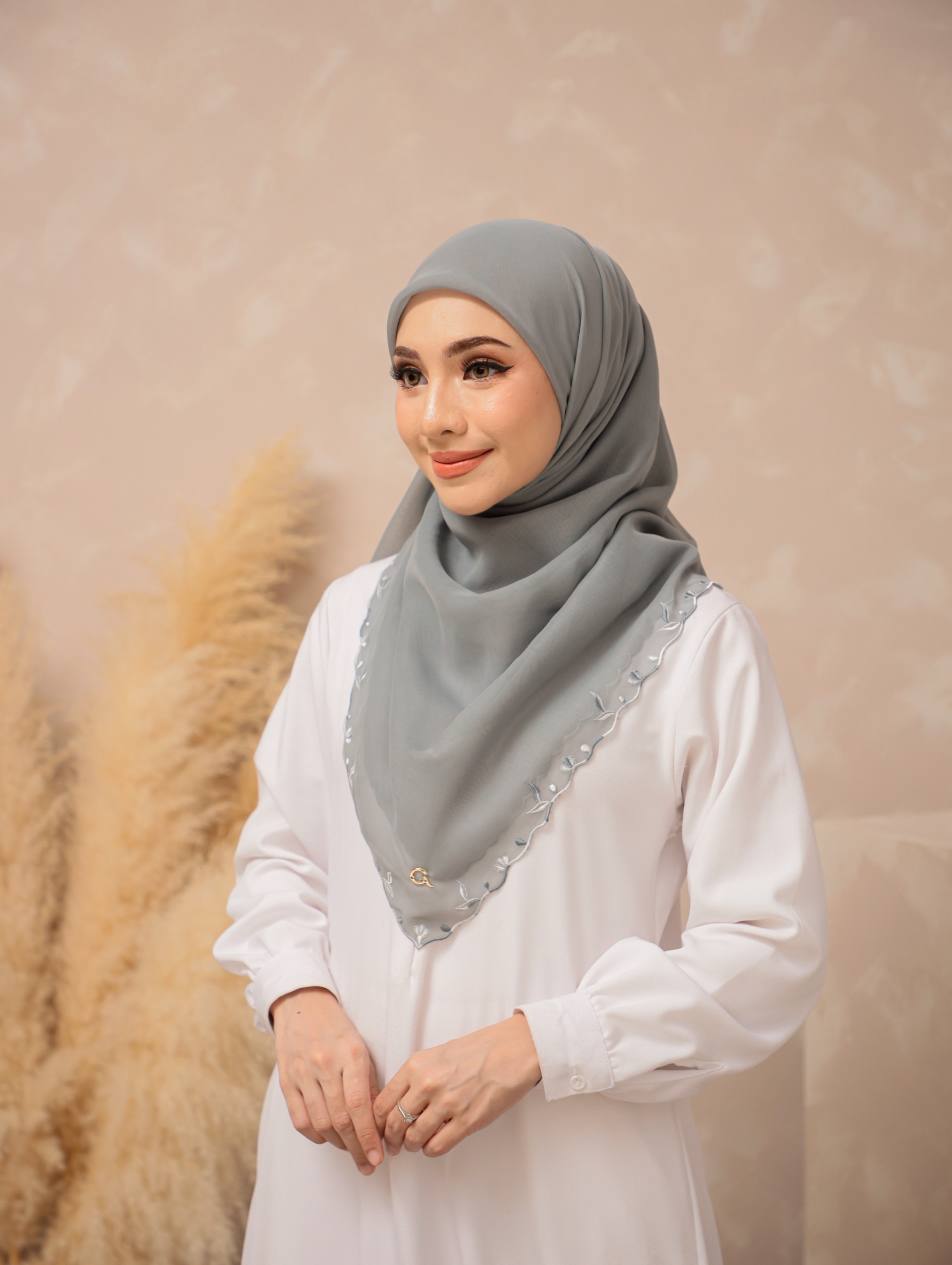 Ghaniea Heritage-Jilbab Paris Jpn Premium Sulam Kayu Manih