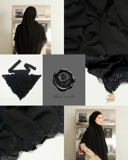 Ghaniea-French Square Khimar/Khimar SULAM HAYATI Bandana Sulam Flowy Chiffon Arabian