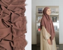 Ghaniea-French Square Khimar/Khimar SULAM HAYATI Bandana Sulam Flowy Chiffon Arabian