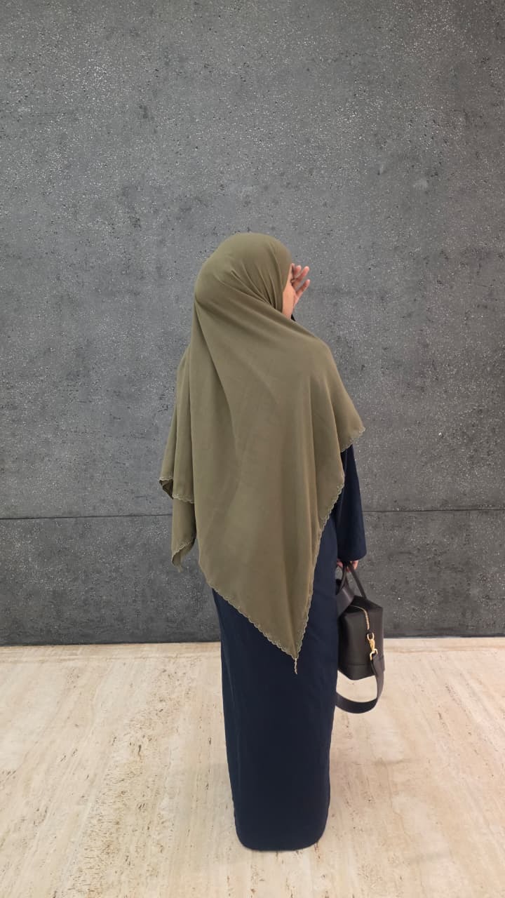French Sqaure Khimar/Khimar Bandana SULAM AINUN Soft Cotton Texture