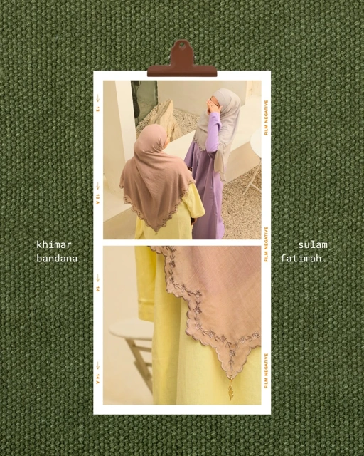 Ghaniea Heritage-Khimar Fatimah Sulthan Bandana Sulam Soft Cotton Arabian Texture dan Flowy Arabian Texture