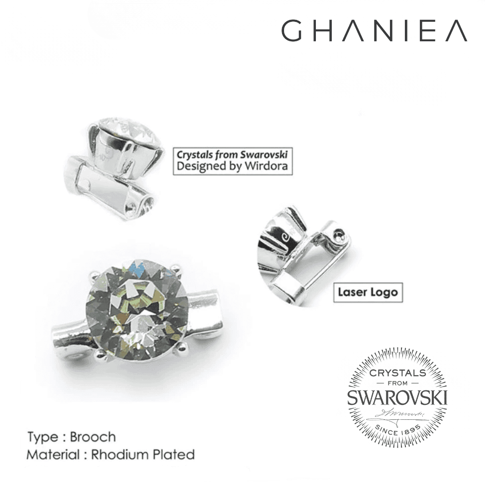 Ghaniea - Bross Dagu mini Swarovski Brooch / Bros Dagu/ safety pin / bros peniti