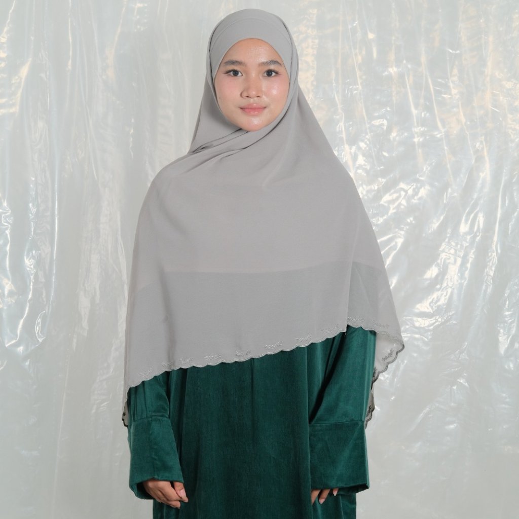 Ghaniea Heritage-Khimar SULAM Permaisuri Bandana Sulam Soft Cotton Arabian Texture dan Flowy Arabian Texture