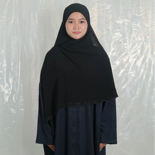 Ghaniea Heritage-Khimar SULAM Permaisuri Bandana Sulam Soft Cotton Arabian Texture dan Flowy Arabian Texture