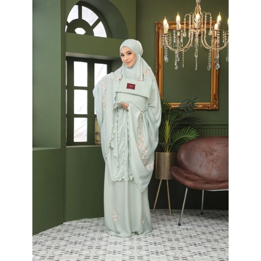 GHANIEA Heritage - Telekung Sulam Homey series / Mukena Sulam Bordir Pengrajin 2026