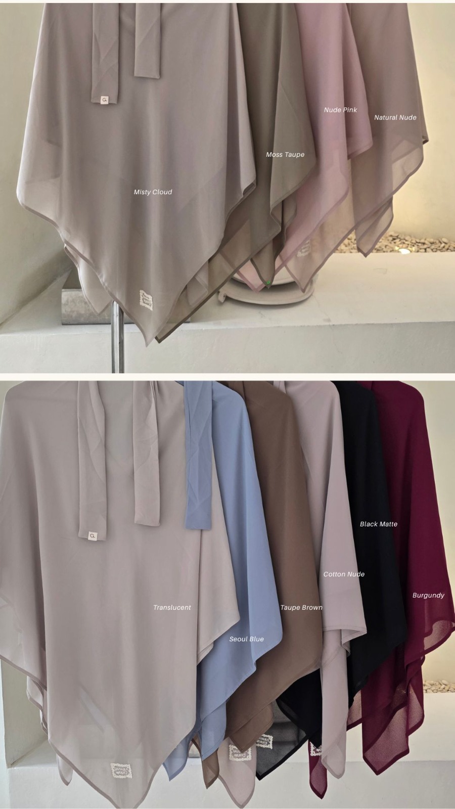 Ghaniea-Plain LACE Chiffon Khimar Bandana 125CM, 135CM, 145CM