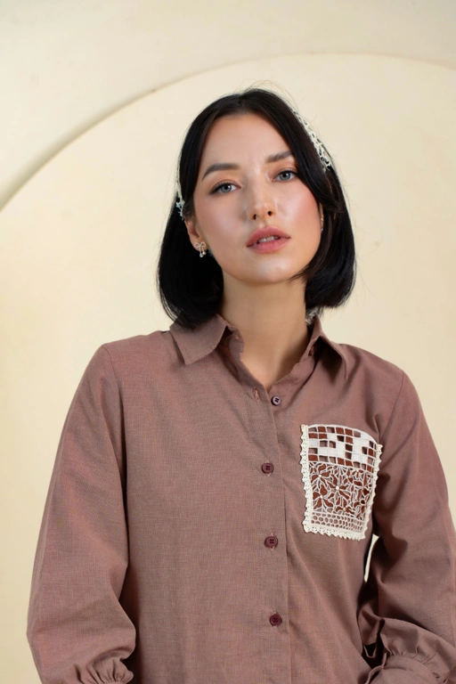 Image of Titik Alur || Daisy Kemeja Blouse || Kemeja Blouse Premium Embroidery Flowers