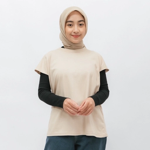 Image of Elita SARINA CREWNECK Cotton Combad 24S Crewneck Tanpa lengan Crewneck Wanita Crewneck tanpa lengan - Inner Kaos