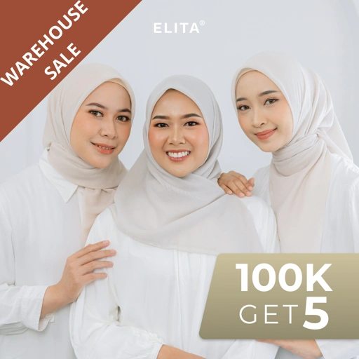 Image of ELITA OFFICIAL - WAREHOUSE SALE KERUDUNG 100K GET 5 (Bisa Mix Kerudung dan Tone Warna)