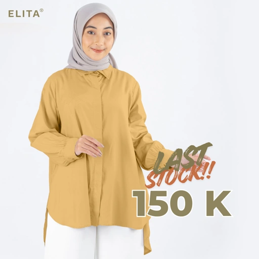 Image of Elita KARINA SHIRT Cotton Viscose dengan Bordir Signature Elita Atasan Wanita Kemeja Bordir Bestseller