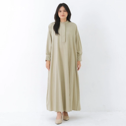 Image of ELITA OFFICIAL - ANGGAR DRESS (Dress Linen crincle, Ringan, Cutting A Line)