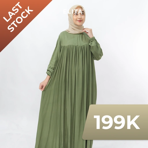 Image of ELITA OFFICIAL - RANIA DRESS (Rayon yang flowy dan memiliki tesktur yang samar, detail kerut di atas dada)