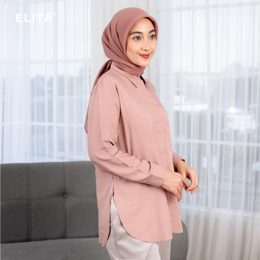Image of Elita - RAHMI SHIRT - Rayon Linen - Kemeja Rayon - Atasan Kemeja - Kemeja Perempuan