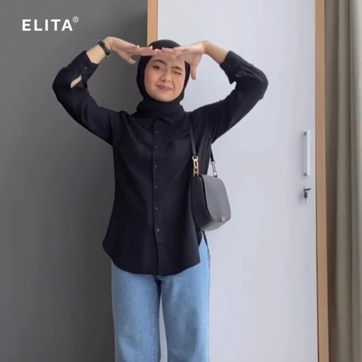 Image of ELITA SASANTI Shirt Rayon Twill Atasan Wanita Kemeja Wanita Kemeja Rayon