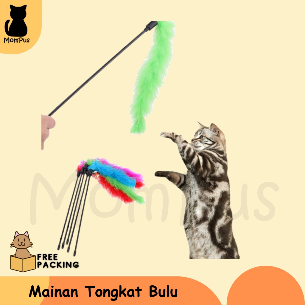 Mainan KUCING Tongkat Bulu