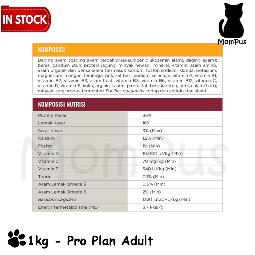 Pro Plan ADULT 1kg REPACK Salmon / Chicken