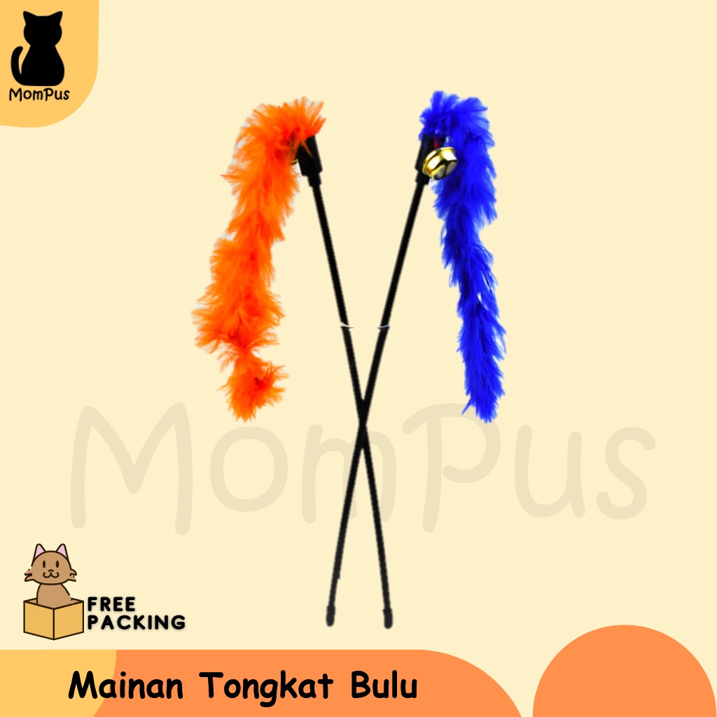 Mainan KUCING Tongkat Bulu