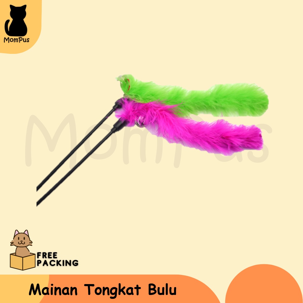Mainan KUCING Tongkat Bulu