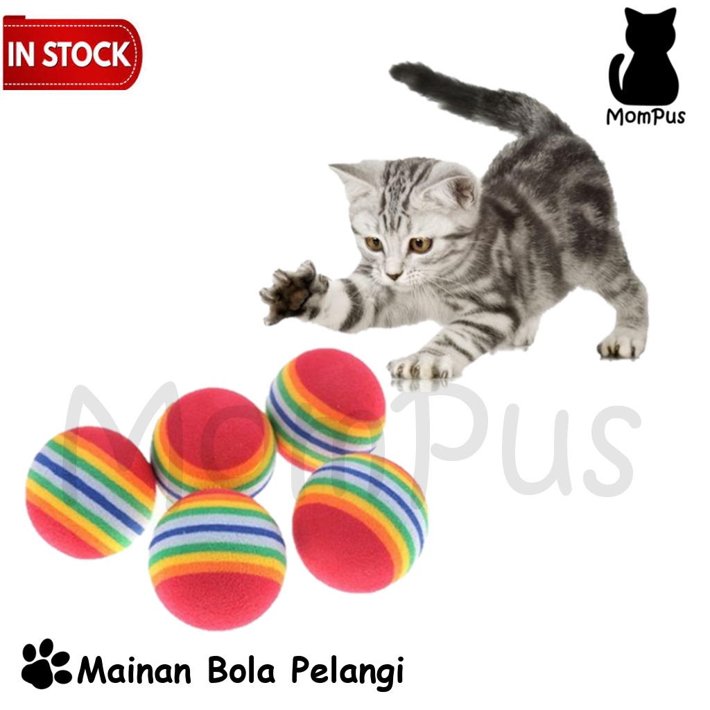 Mainan KUCING Rainbow Ball Toy Bola Pelangi