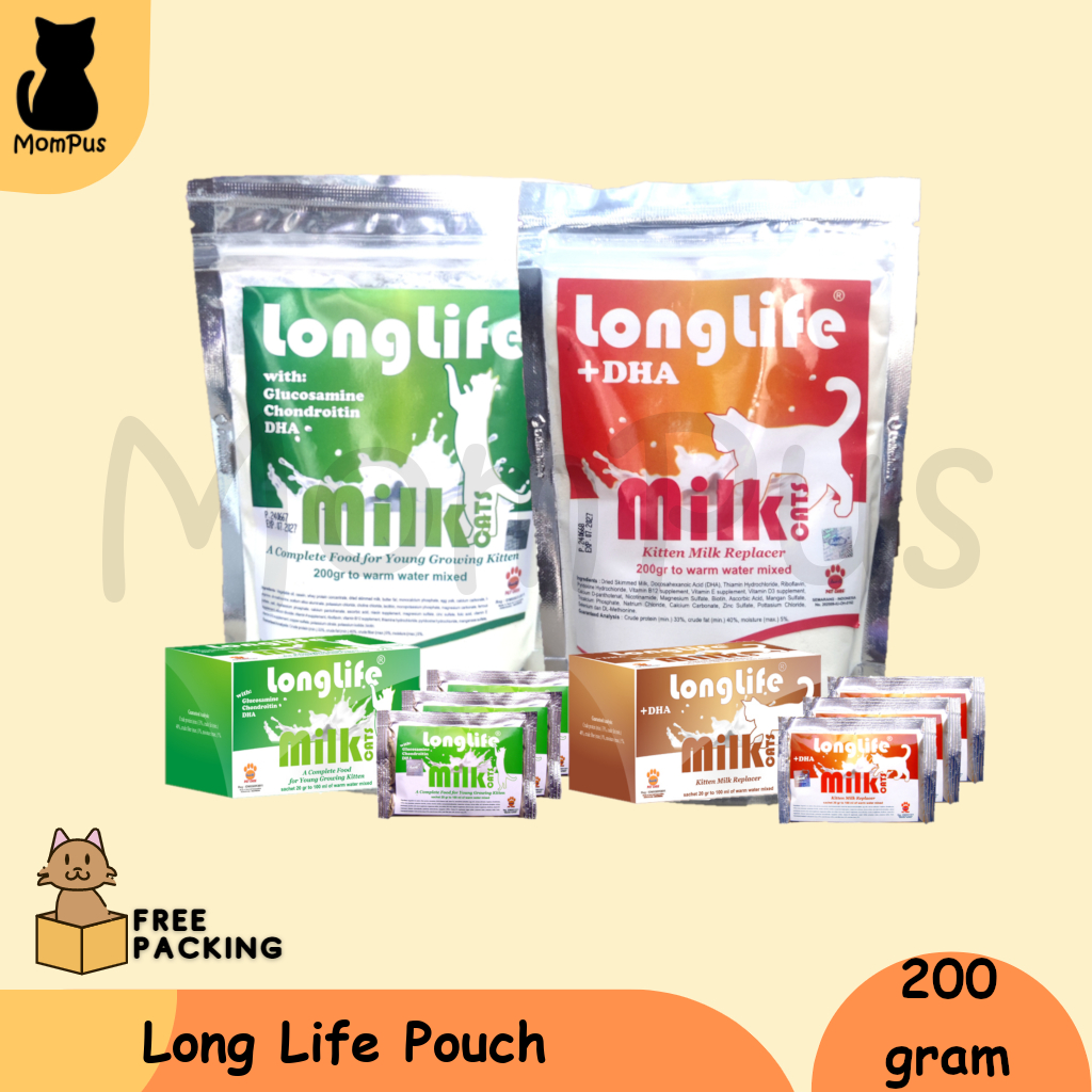 Long Life Milk POUCH Baby KITTEN 200gr Milk Replacer