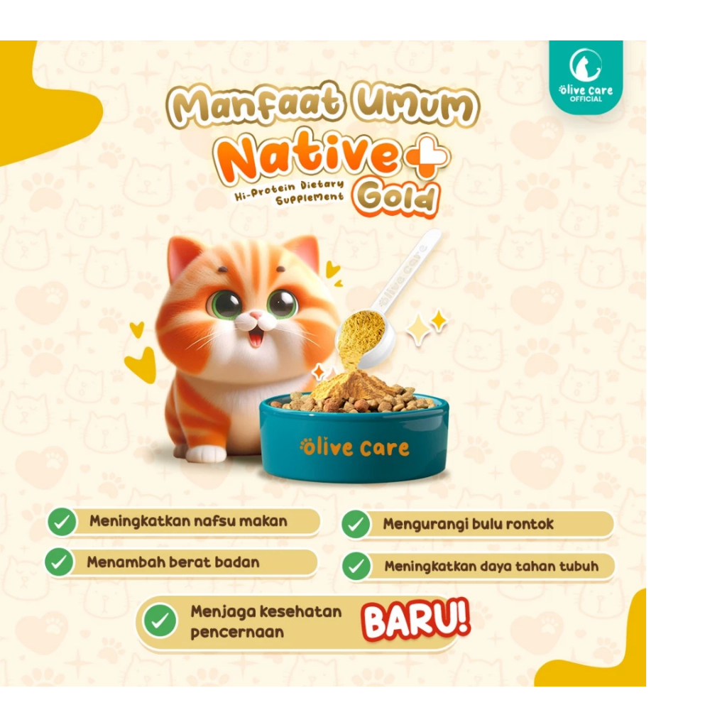 Olive Care NATIVE Gold 110gr Protein Tinggi