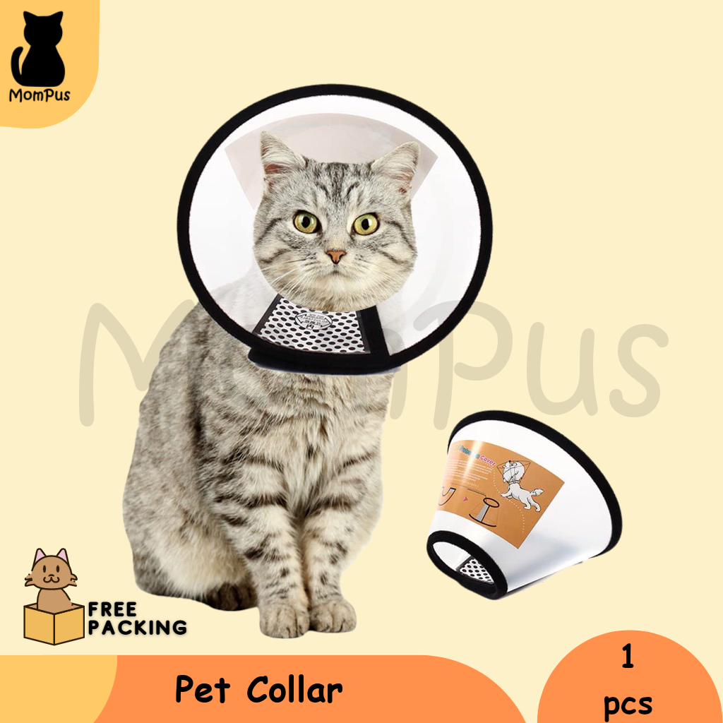 Pet Collar KUCING Bahan Premium Plastik Cone Corong Plastik Pelindung Penutup Leher