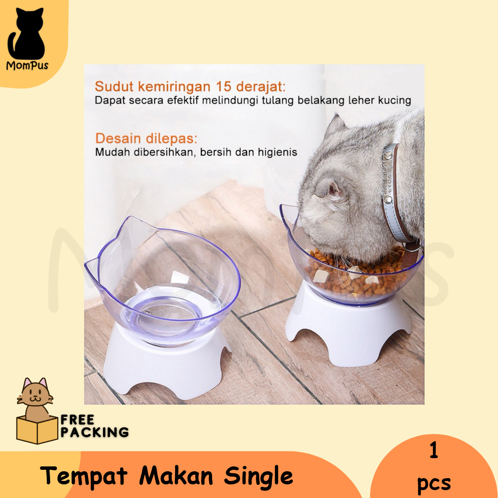 Tempat Makan KUCING Single Lucu Transparan