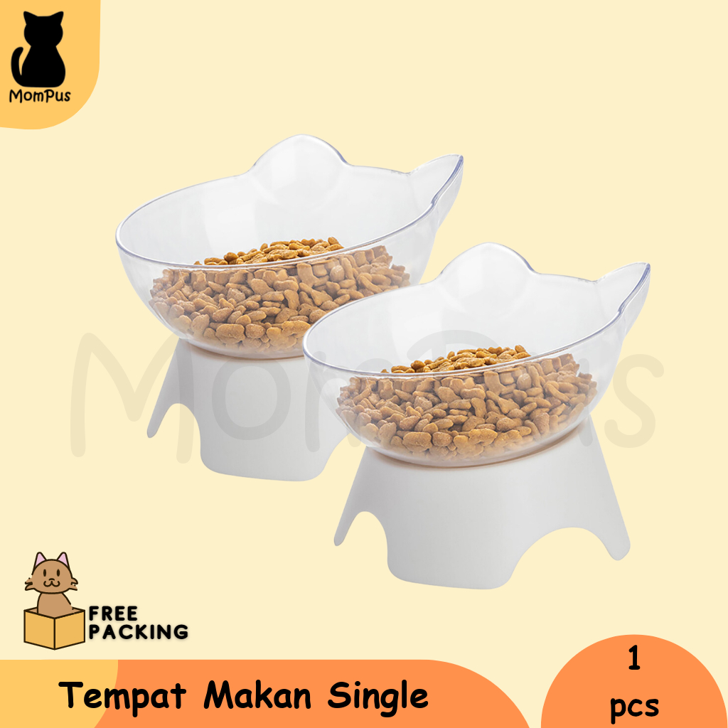 Tempat Makan KUCING Single Lucu Transparan