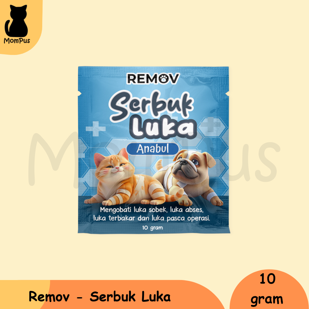 Remov Serbuk Obat Luka Luar Antiseptik Kucing 10gr