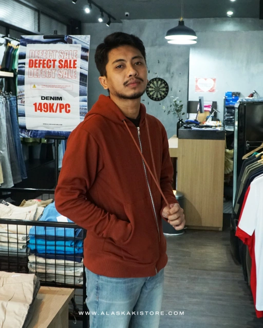 Image of Fleece Hoodie Zipper Rust Brown CI1004