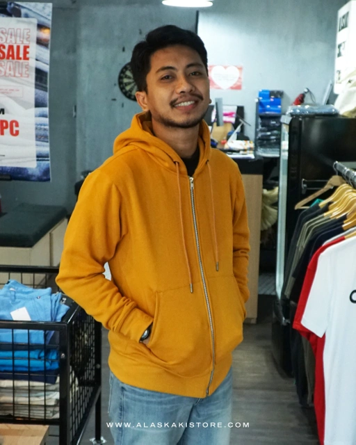 Image of Fleece Hoodie Zipper Mustard CI1003