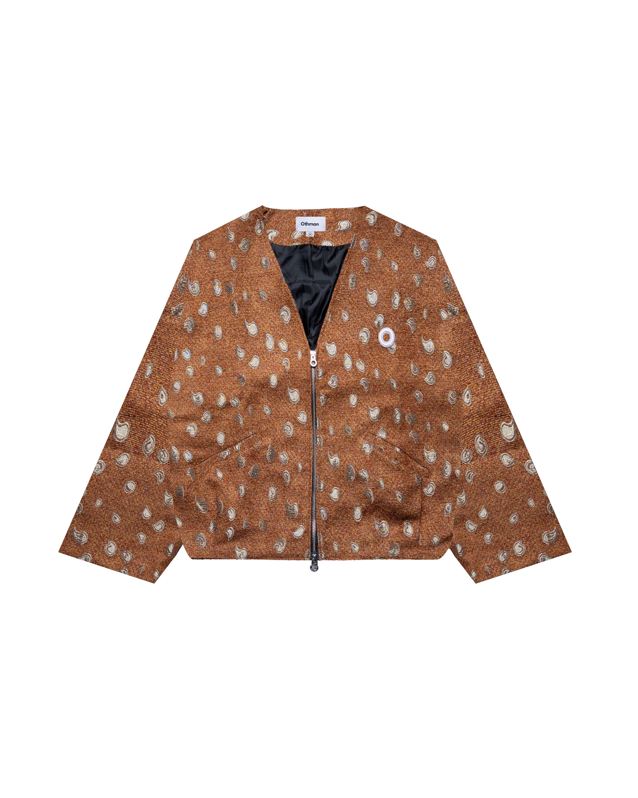 Othman - Brun Rosace Zip Cardigan