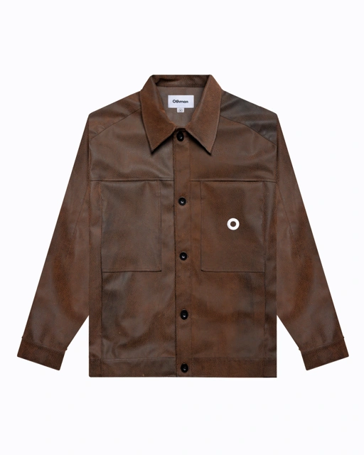 Othman -  Coffee Crackle Boxy Jacket 