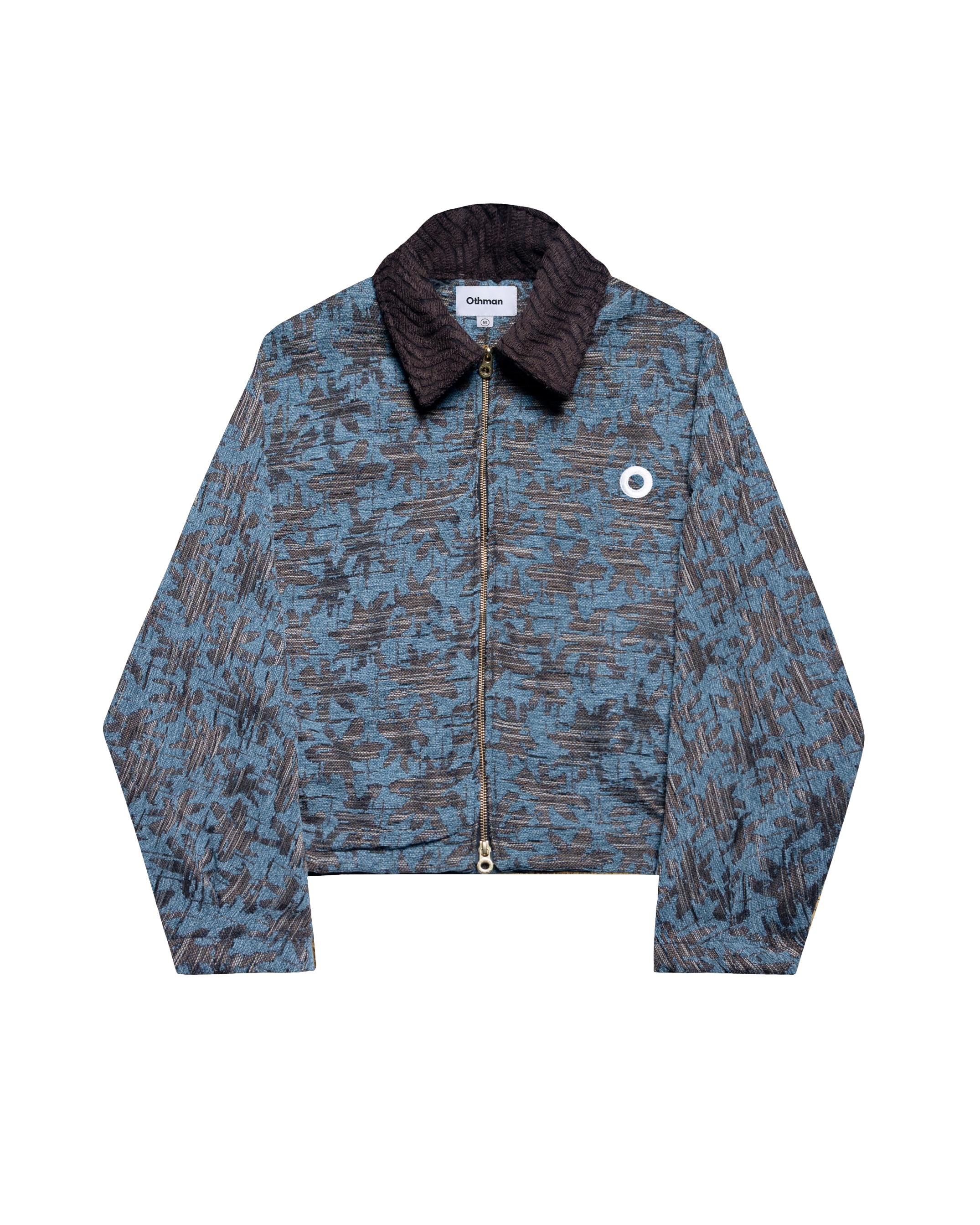 Othman - Azure Texture Short Zip Jacket
