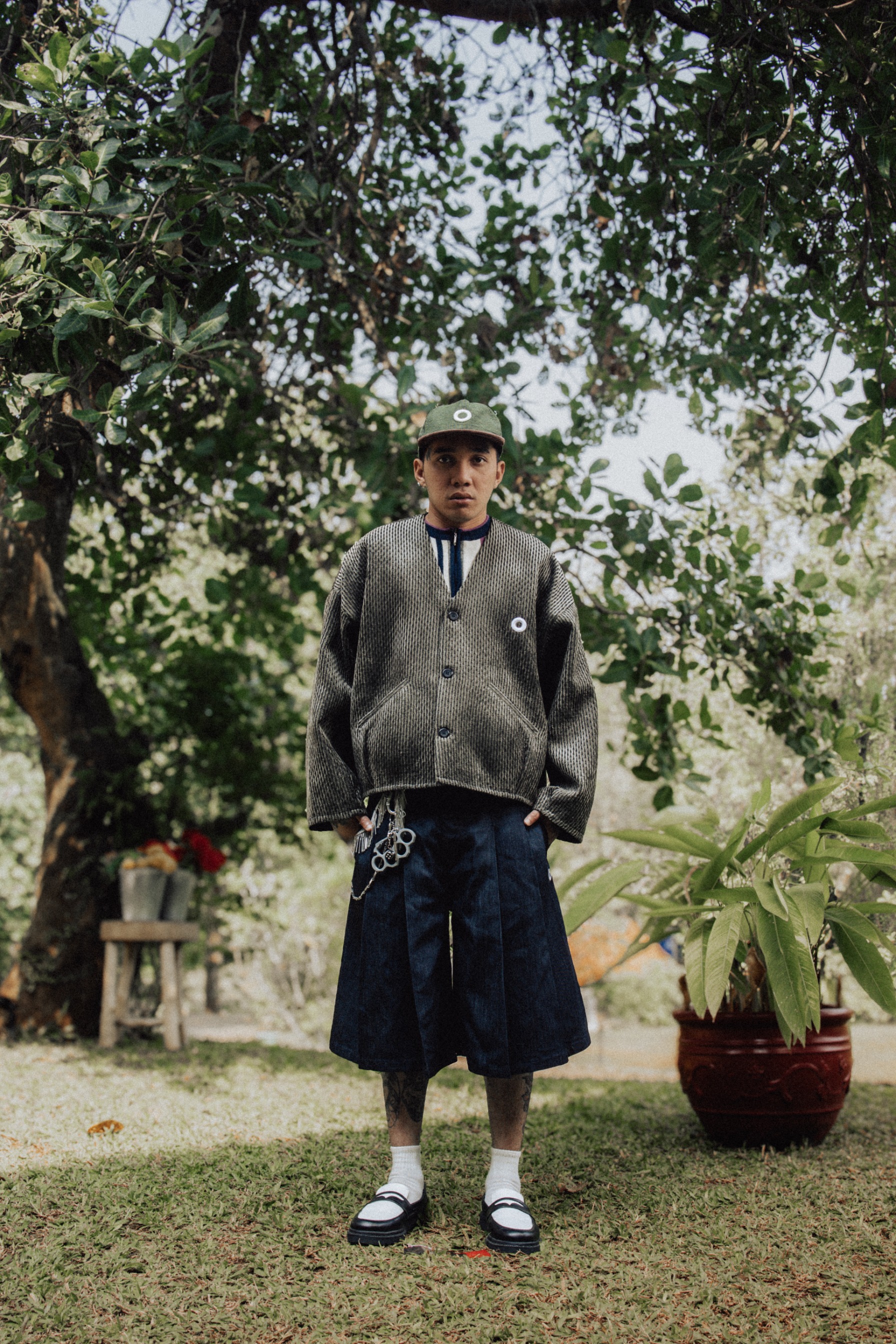 Othman - Olive Sologne Short Cardigan