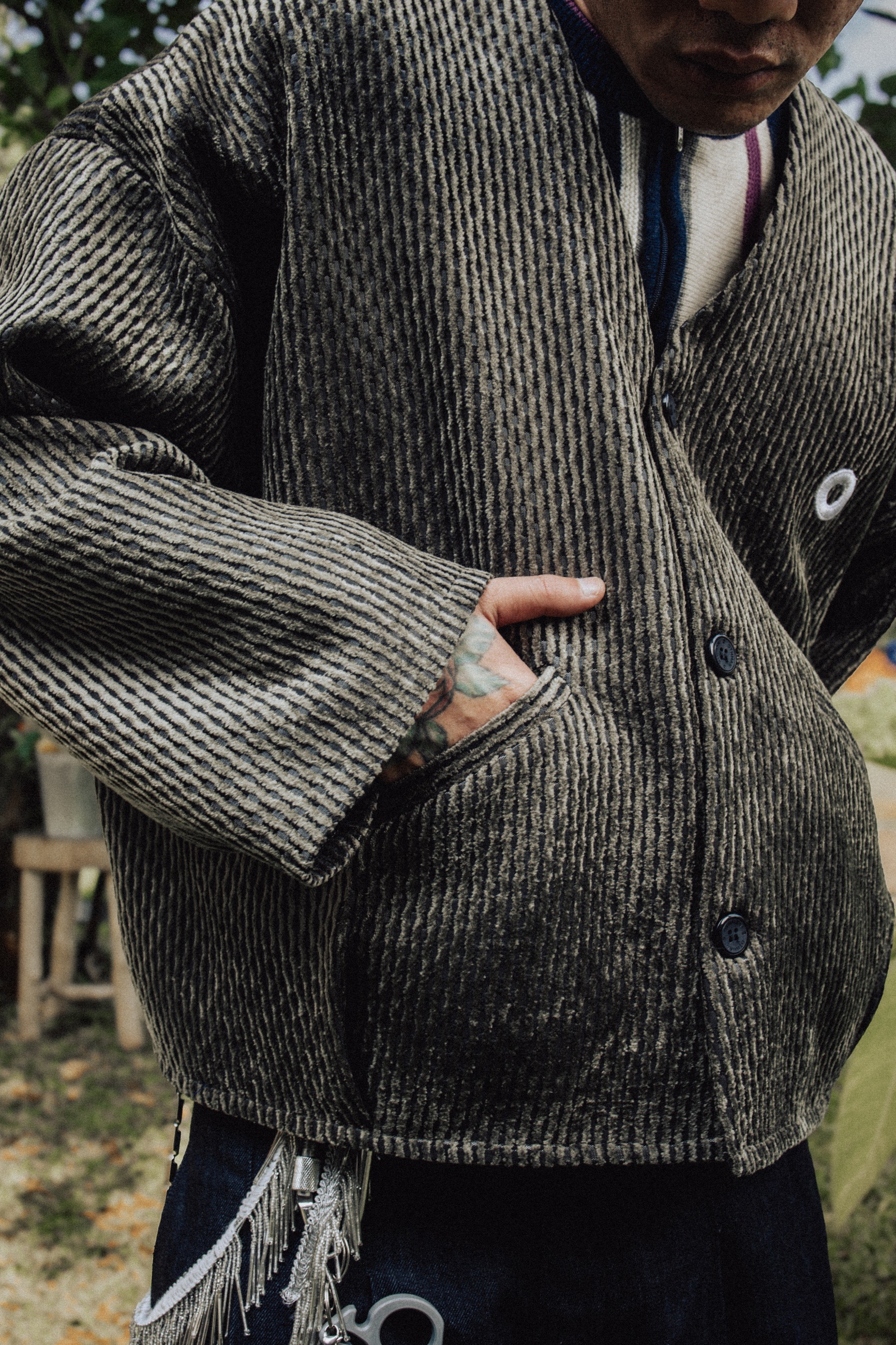 Othman - Olive Sologne Short Cardigan