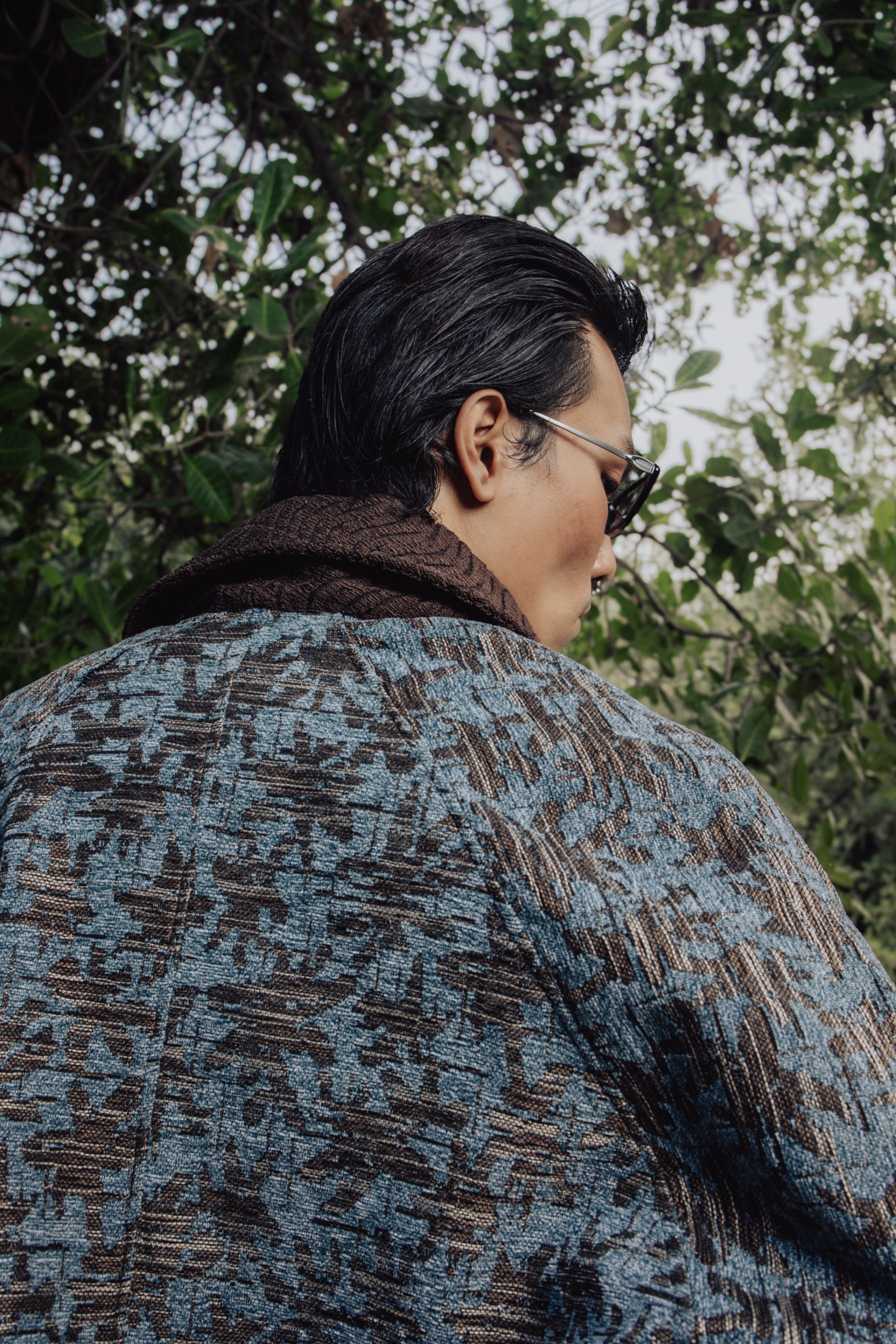 Othman - Azure Texture Short Zip Jacket