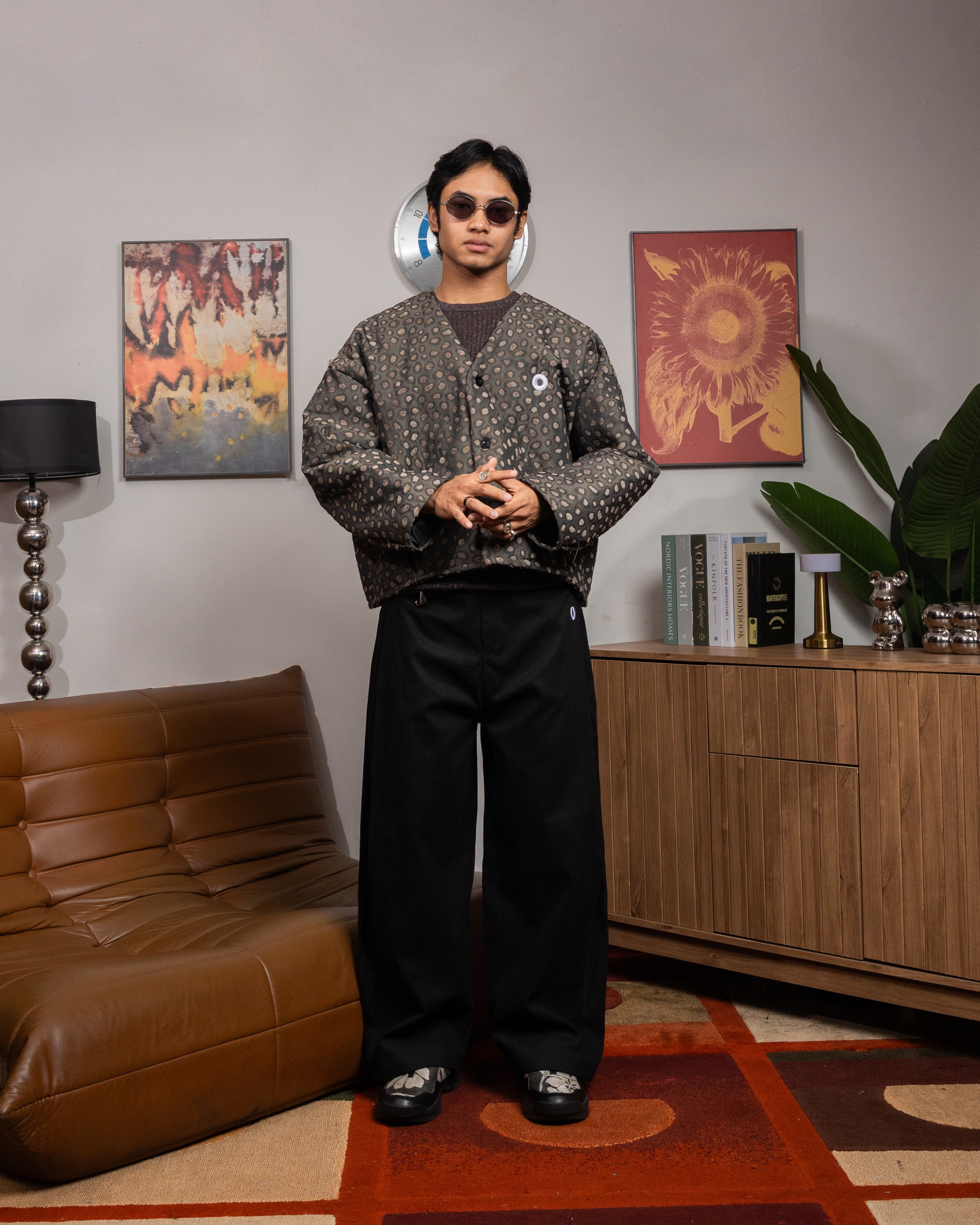Othman - Cinder Mosaic Cardigan