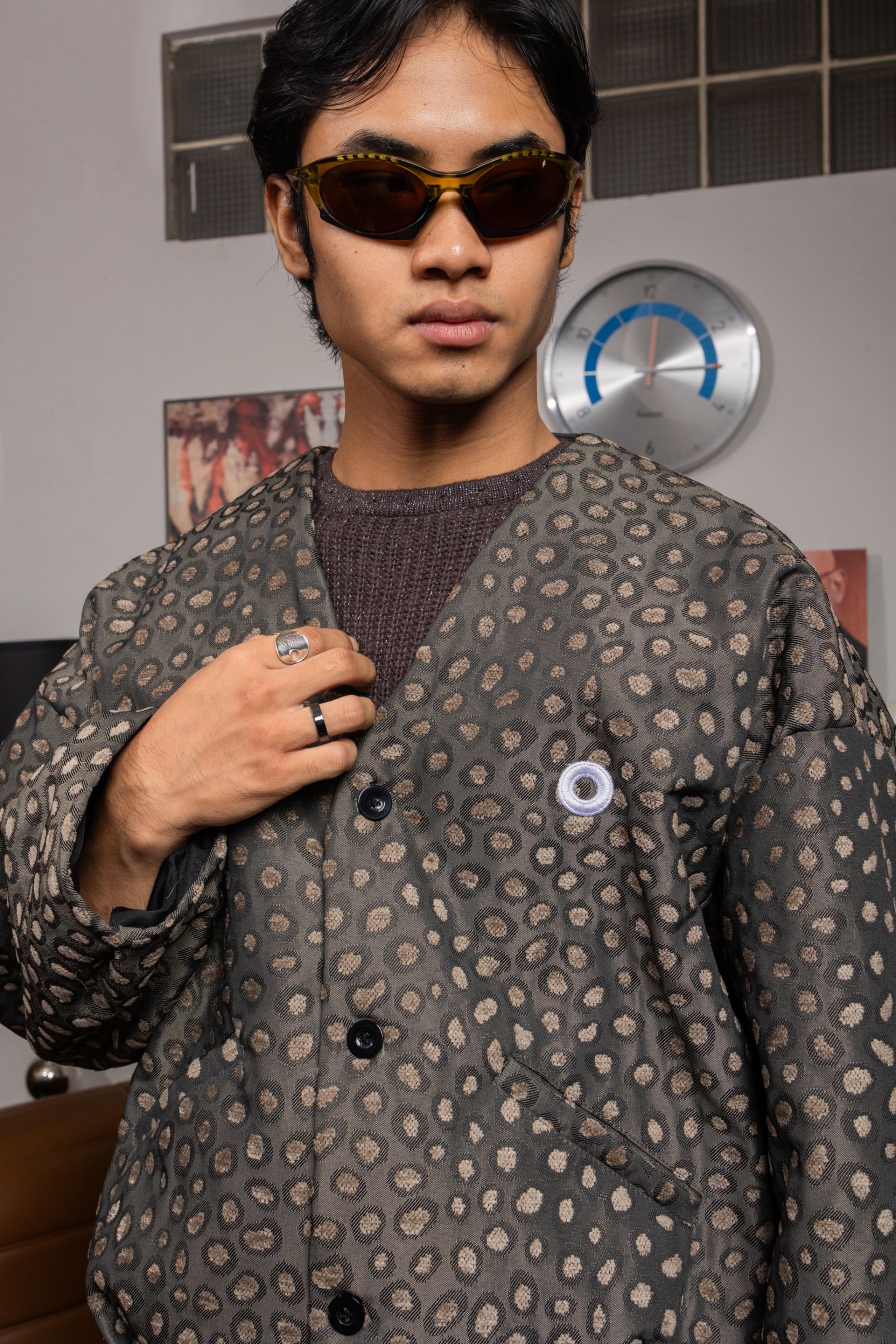 Othman - Cinder Mosaic Cardigan