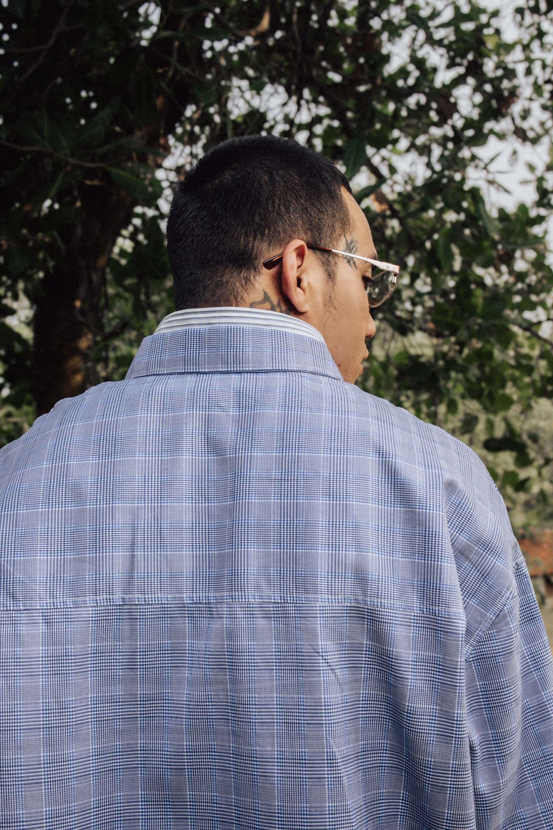 Othman - Ciel Chiné Layered Shirt