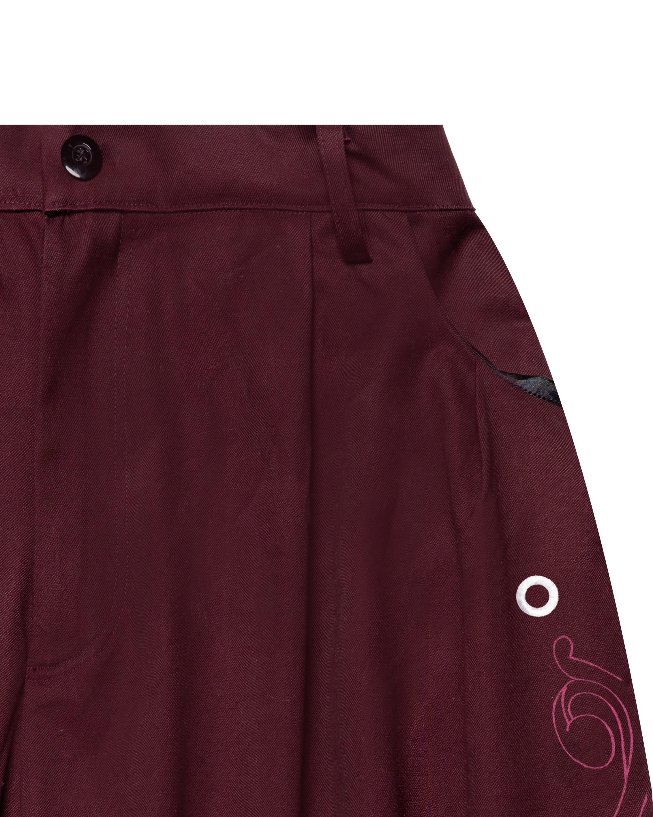 Othman - Maroon Arabesque Balloon Pants