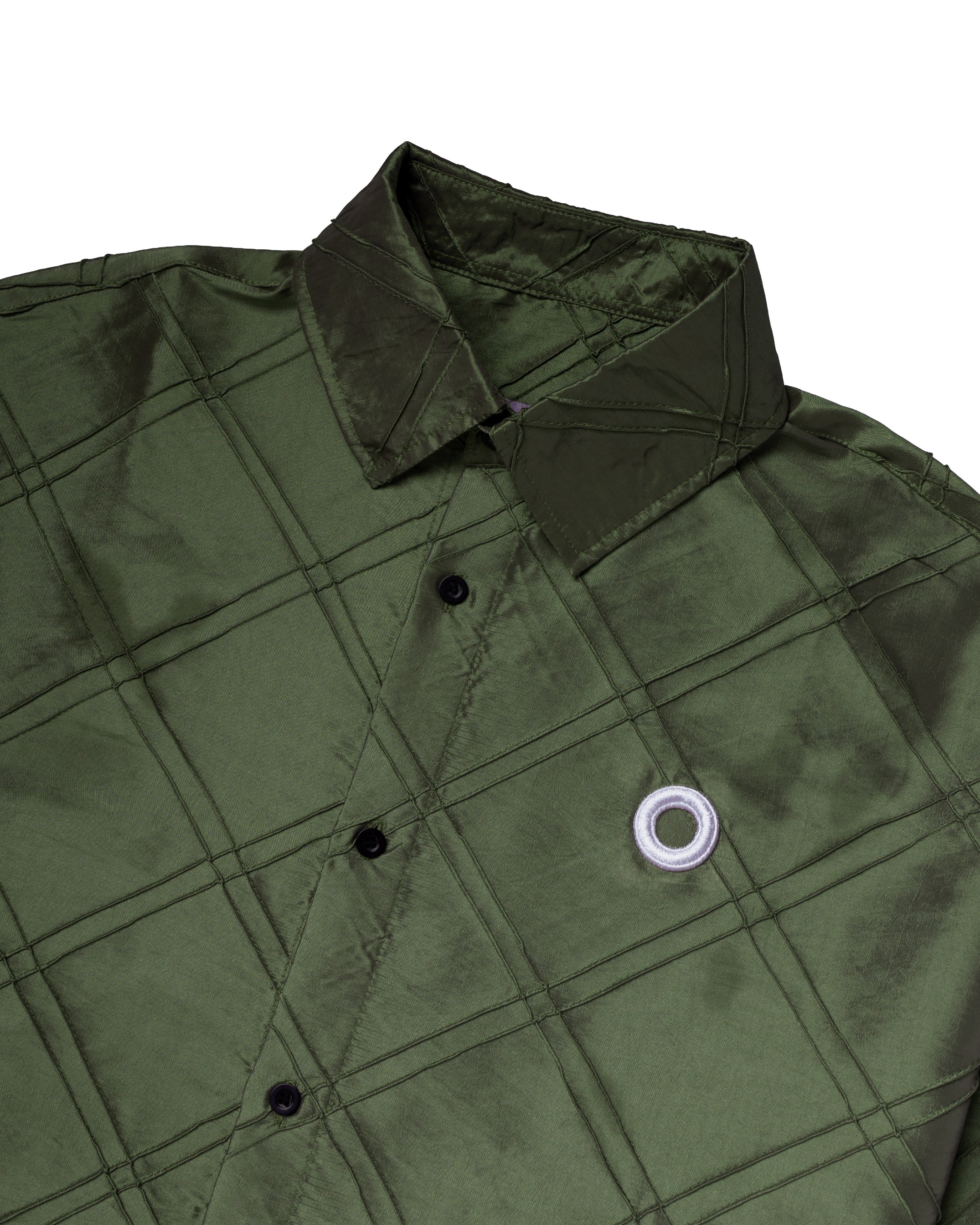 Othman - Vert Satin Long Shirt